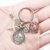 Beautiful Heart Design Crucifix Keychain For Everyday Carry Handmade Keyring Accessories For Keys Or Bags