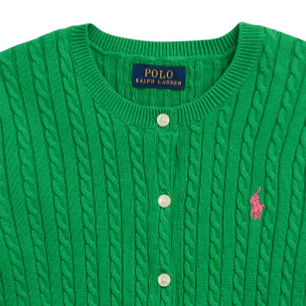 Polo Ralph Lauren Sweater Ss24 Logo Embroidered Solid Color Crew Neck Single-Breasted Long Sleeve Satin Trim Knit Kids Sweaters CWPOSWEG6820426-300