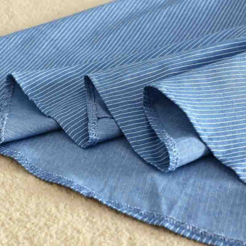 Women Single-Breasted High-Waist Mid-Length Skirt A-Line Solid Color Denim Skirt