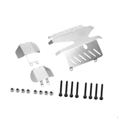 3Pcs Stainless Steel Skid Plate Chassis Guard Board Spare Parts Armors Axle Protection