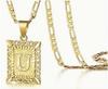 Collana con Ciondolo 26 Lettere Placcata Oro con Catena Spessa