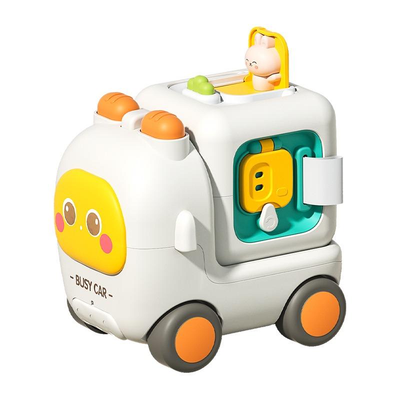 Baby Montessori Busy Cube Bus Toy With Light And Sound Educational Learning Toy For Toddlers