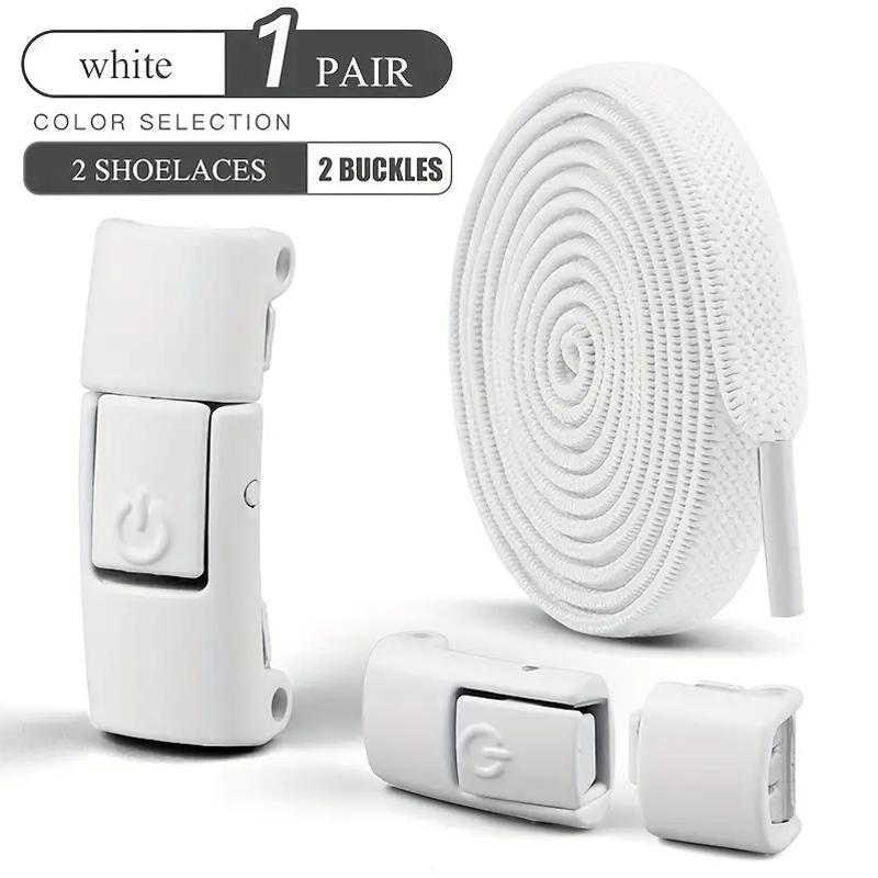 

1 pair of shoelace free-tie switch fixing buckle free-tie elastic shoelace buckle белый