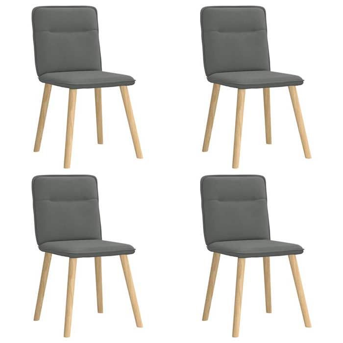 VidaXL Dining Chairs Set of 4 Dark Grey Fabric, Chair, Living Room Chair, Accent Chair, Kitchen Chair, Seat of 3315321