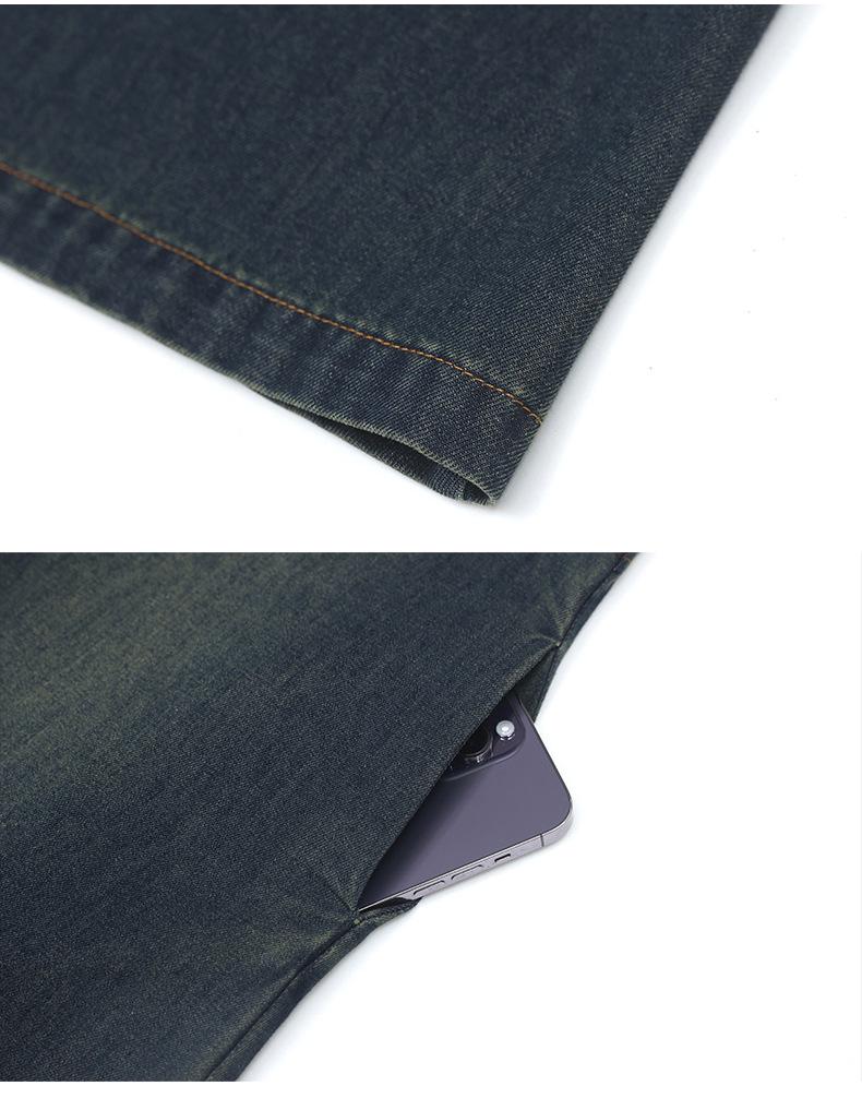 2024 Spring/Autumn Mid-Length Denim A-Line Shirt Dress with Long Sleeves