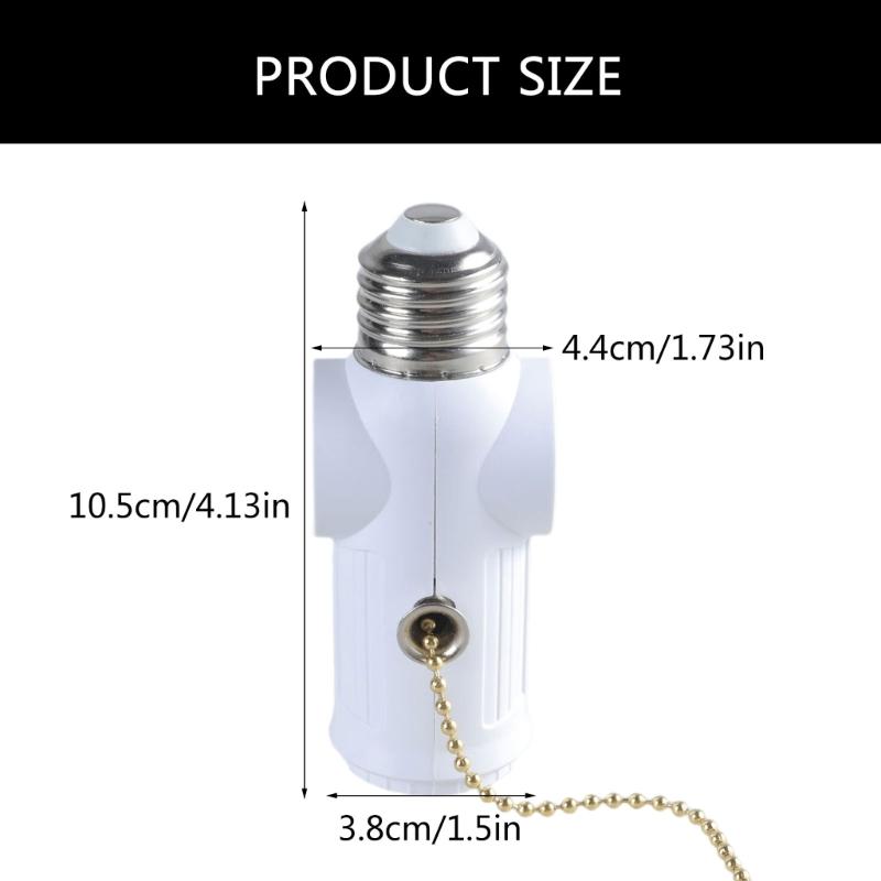 3 Prongs Light Socket Adapter E26 Bulb Outlet Converters for Garage and Porch Use
