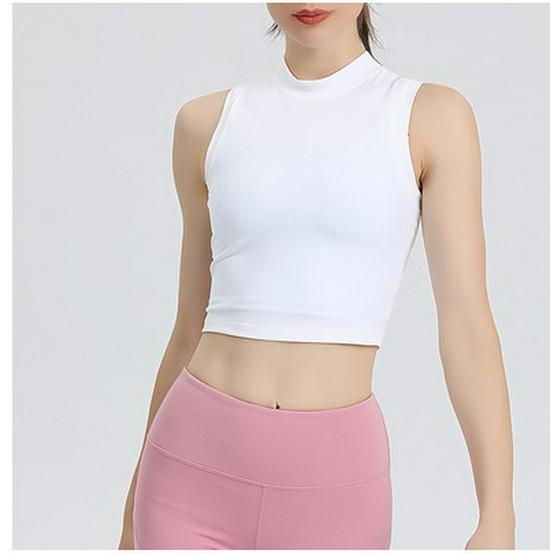 Women's Summer Solid Color Sleeveless Yoga Vest - Sexy, Tight-Fitting, Round Neck Sports Top