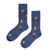 Men's Large-sized Mid-calf Cotton Socks In The "Animal Life" Series Theme, Featuring Trendy Socks.
