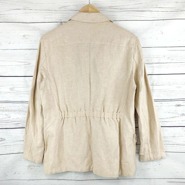 MAX&CO. Silk & Linen Long Sleeve Jacket/Women's M/Beige/Hidden Button/Minimal Style(USED)