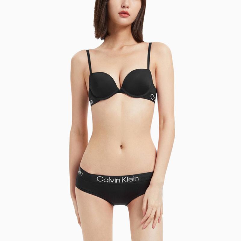 Calvin Klein Solid Breathable Triangle Underwear Women Underwear Black QF6694AD-UB1