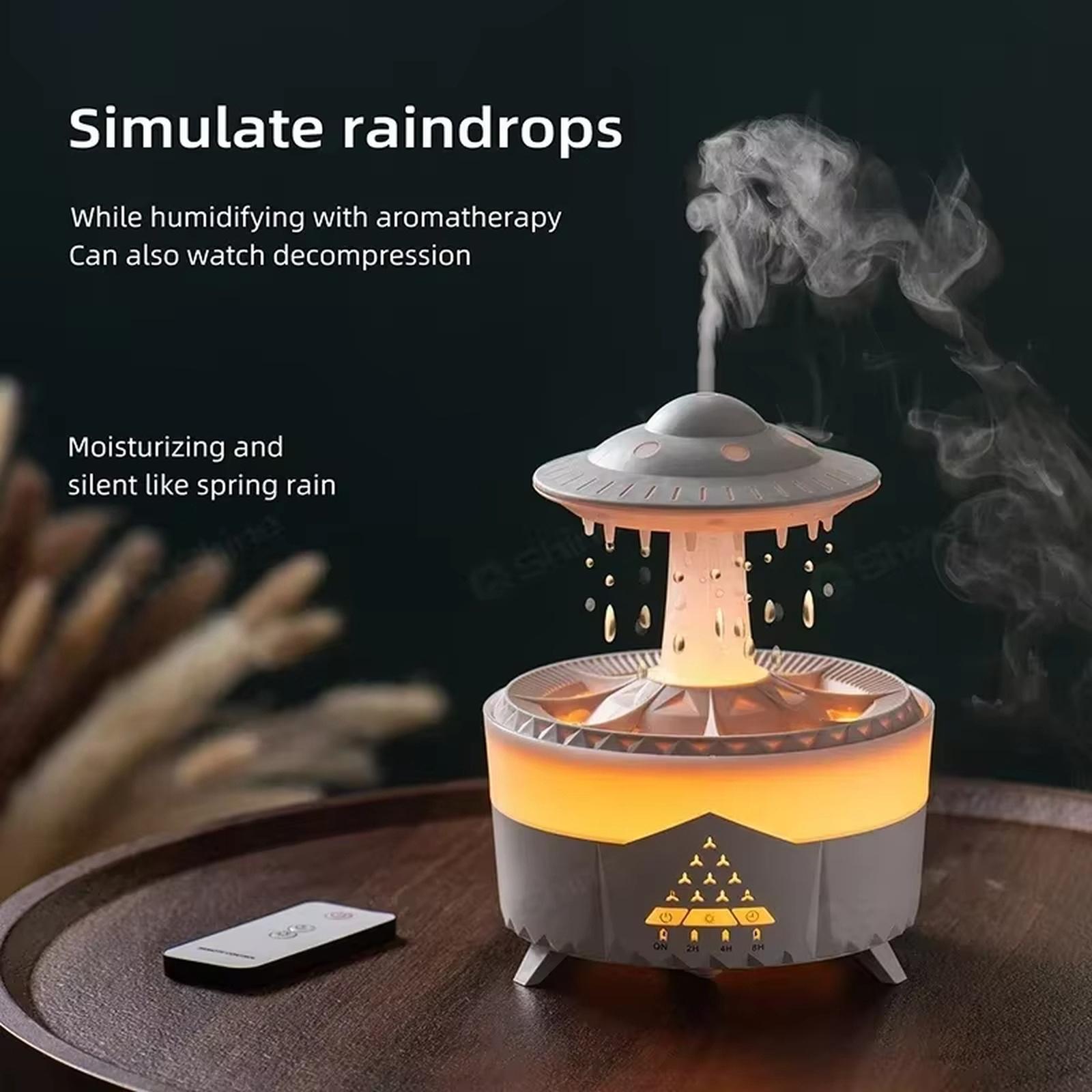 

Water Drop Humidifier Remote Timer Large Mist Aroma Diffuser Home one size белый