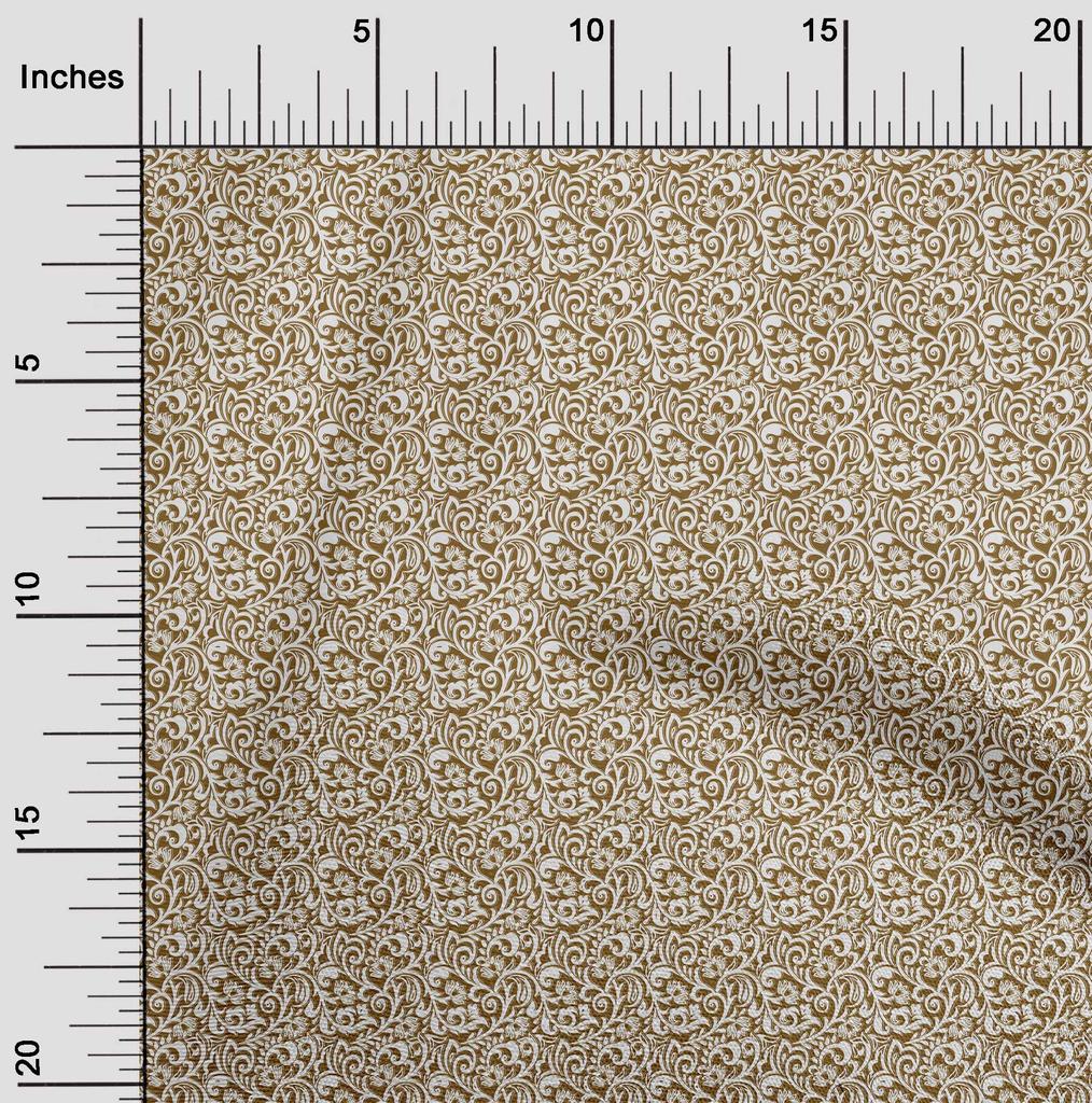 oneOone Cotton Flex Brown Fabric Damask Sewing Fabric By The Yard Printed Diy Clothing Sewing Supplies 40 Inch