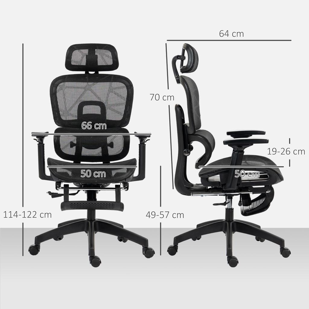 Multi-Adjustable Mesh Office Chair - Black