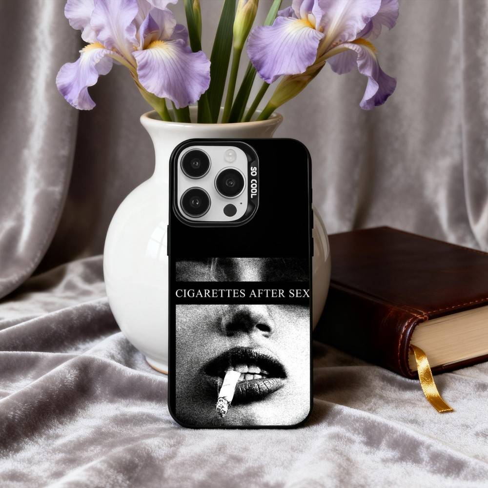 C-Cigarettes A-After Sex B-Band Phone Case For iPhone17,16,15,14,13,12,11 Plus,Pro Max Black Candy silver phone case