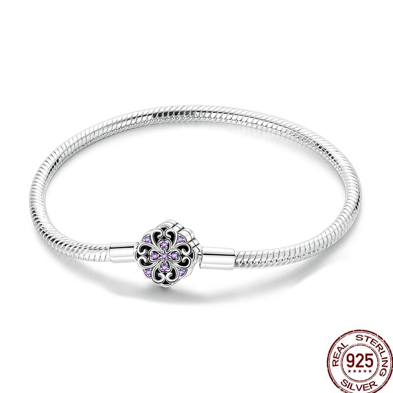 925 Sterling Silver 17-20CM Original Bracelets Heart Moon Sun Clasp Bead Charm Bracelet Fit DIY Charms Beads for Women Jewelrys