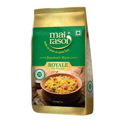 MAI RASOI Basmati Rice/Basmati Chawal Royale Biryani Special, 1 Kg Pouch