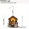 2D Flat Art Nativity Scene Epiphany Jesus Nativity Pattern Christian Spirit Religious Painting Acrylic Earring Jewelry for Women Female