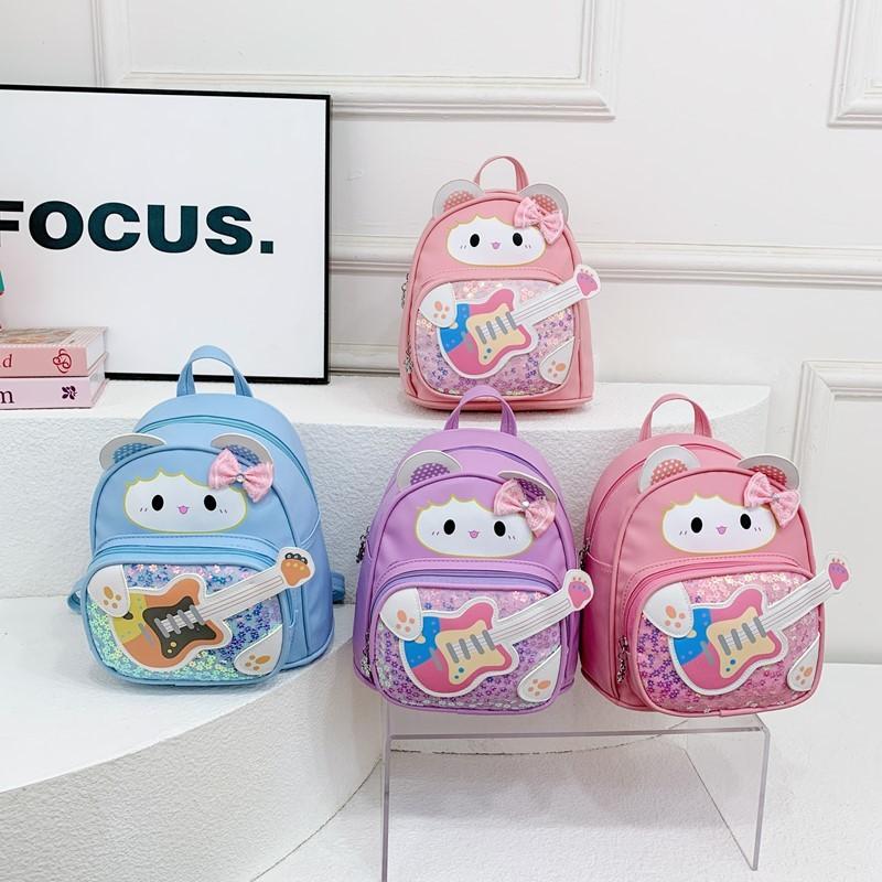 Guitar Lightweight Cartoon Children Backpack For Kindergarten And Use School