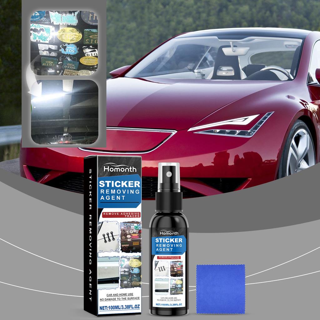 Car Sticker Remover Spray Powerful Car Glass Mirror Label Stickers Decals Glue Sticky Residue Removal Trackless Agent Car Care
