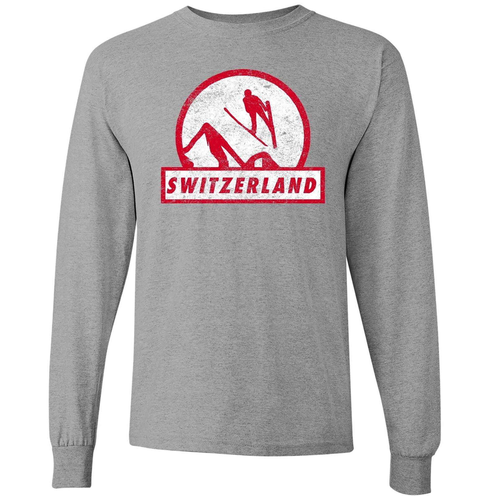 Ski Jumping Switzerland - Winter Sports Long Sleeve T-Shirt - Sport Grey 2XL