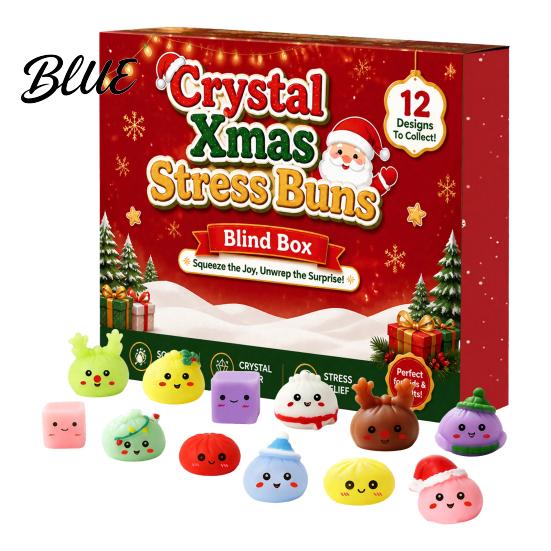 Christmas Countdown Surprise Gift Advent Calendar with Squeeze Toys Cute Silicone Dumpling Figures Holiday Theme Mini Dolls Stress Relief