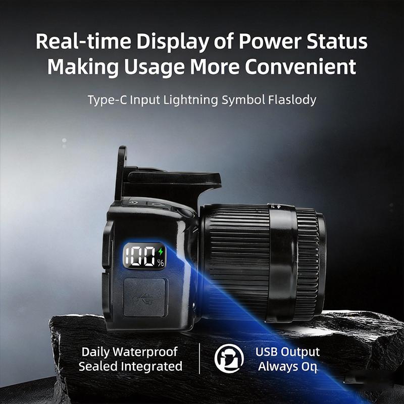 Multifunctional Sensing Powerful LED Headlamp Rotate Telescopic Zoomable Head Torch Outdoor Waterproof Rechargeable Fishing Camping Portable Headlight