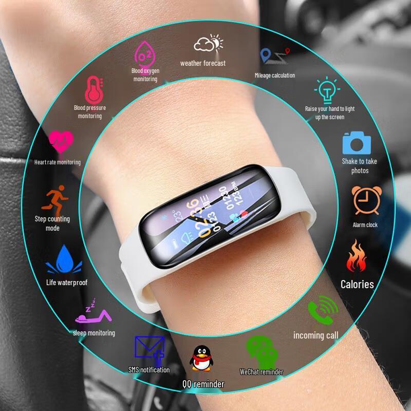 Inteligentný náramok: Multifunkčný športový krokomer, Budík a Bluetooth hodinky s dlhou výdržou batérie pre mužov a ženy