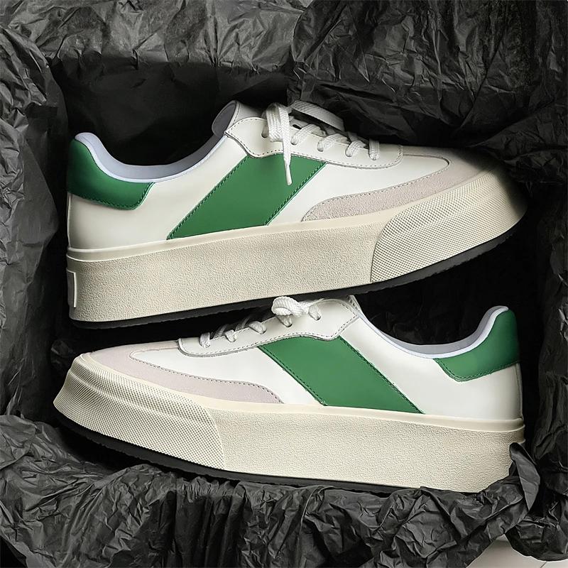 Fashion High Quality Men Casual Shoes Hot Sale Lightweight Sneakers Genuine Leather Wedding Dress Shoes Outdoor Thick Bottom Walk Shoes