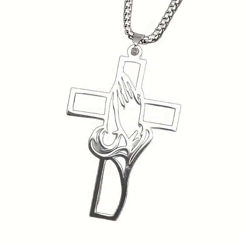 Stainless Steel Fashion Pendant Believers As A Gift. 1PC Cross Necklace Is Jewelry For Men  Jewelry Accessory