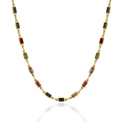 Women'S Necklace South American Sparkling Color Matching Glass Stone Necklace Sexy Necklace