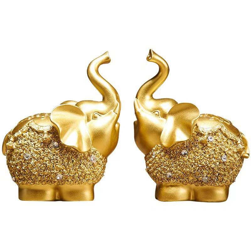 Resin Elephant Figurine Set Living Room TV Cabinet Decor Modern Home Accent Gift Office