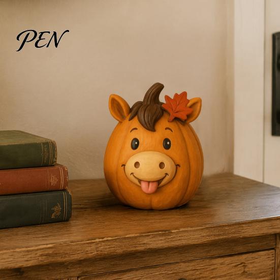 Whimsical Autumn Window Displays Artificial Pumpkin Decor, Cute Animals Decorative Pumpkins, Thanksgiving Resin Pumpkins Animal Figures for Fireplace