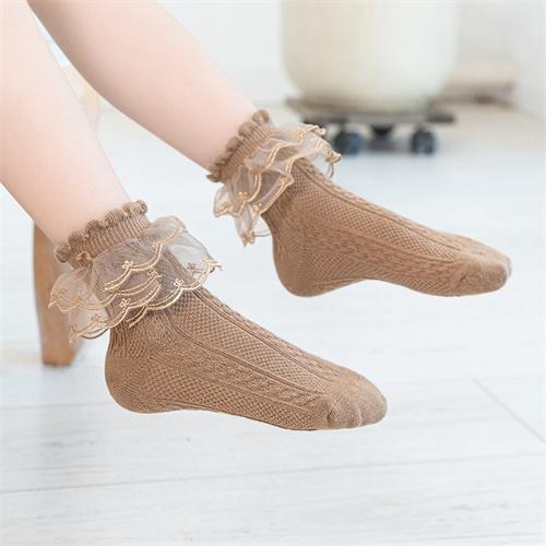 Autumn Kids Socks For Girls Lace Tutu Baby Cotton Princess Children's Girls Socks Fashion Ruffled Teenagers Sock 1-15Years