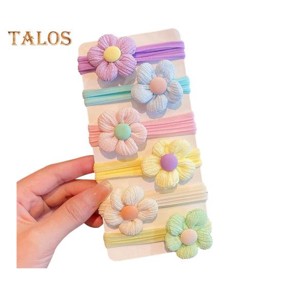 

6/12 шт., веревка для волос, высокоэластичная ткань, кольца для волос, цветочный бант, декор, универсальная резинка для волос, аксессуар для волос A