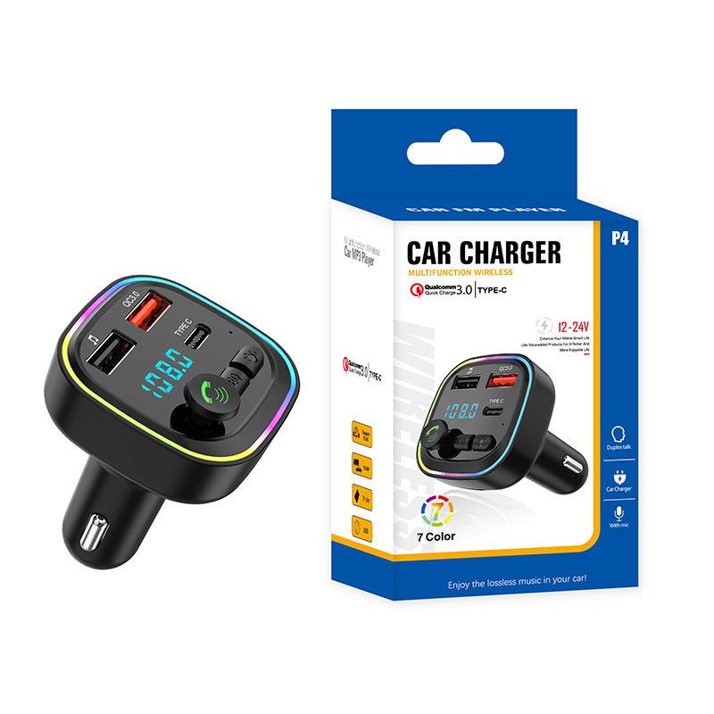 Bluetooth Auto FM Transmitter mit P4 MP3 Player & QC3.0 Schnellladung