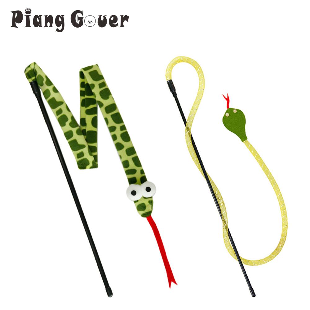 2pcs Feather Tassel Snake Cat Teaser Stick Pet Teasing Rod for Cats Toys Kitten Playing Scratch