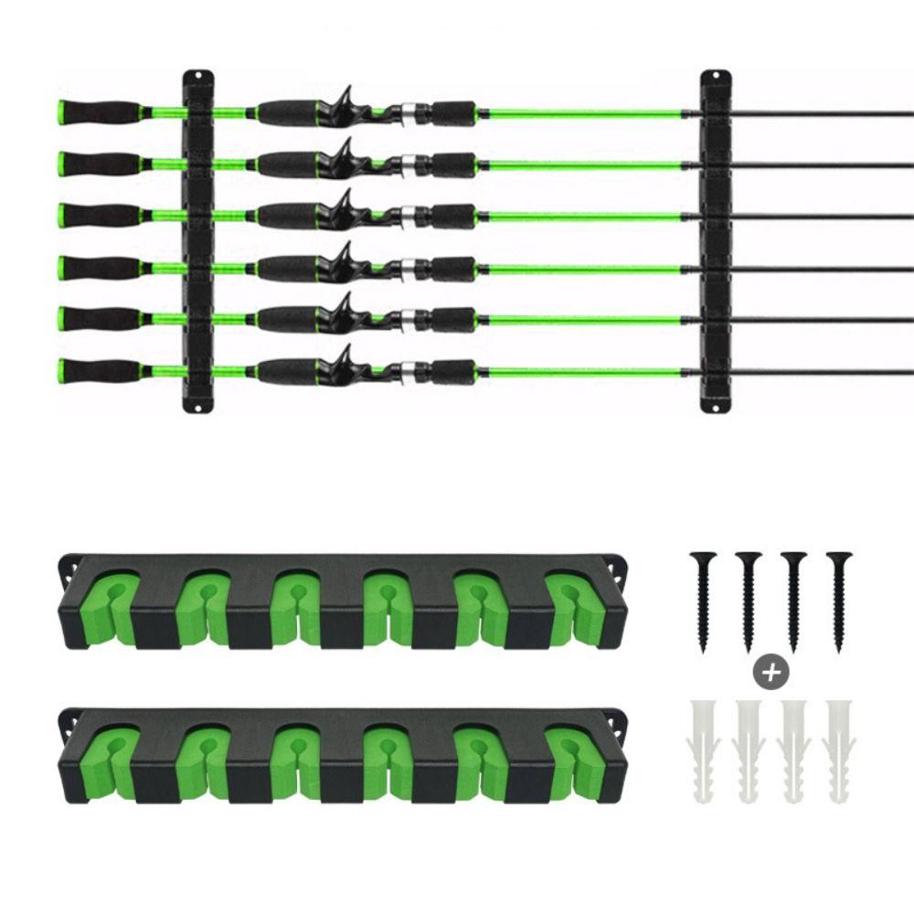 

6 Hole Fishing Rod Holders Vertical/Horizontal Fishing Pole Storage Rack Men EVA-Vertical