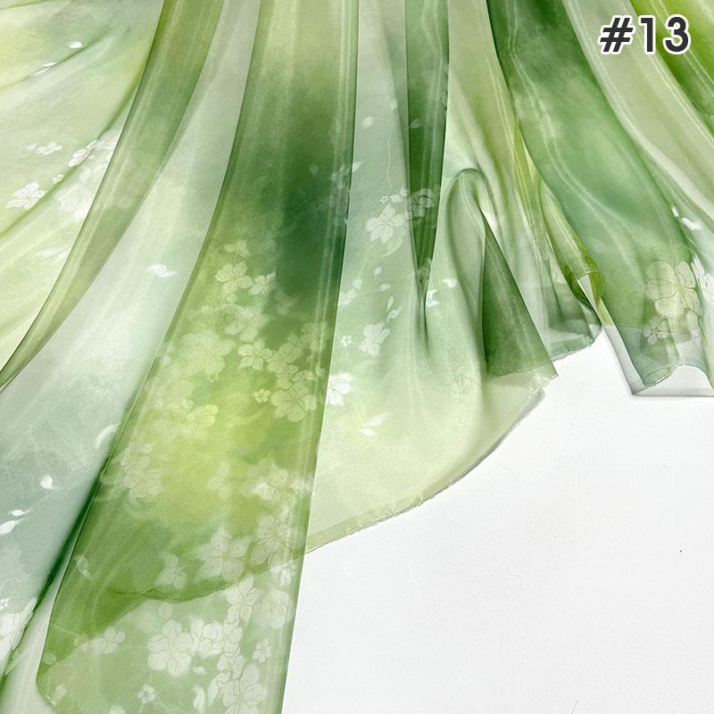 1M Chinese Style Gradient Ultra-thin Chiffon Designer Fabric Translucent Tulle Fabric DIY Ancient Hanfu Dress Costume Upholstery