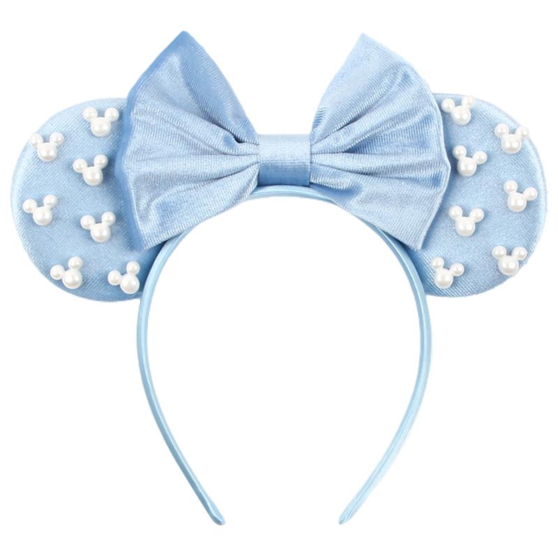 Ny Trendig Musöron Hårband Mickey 3.3" Sammet För Flickor Mjuk Rosett Hårband Halloween Festival Fest Resa DIY Håraccessoarer
