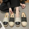 Baotou Halbschuhe Damen Fischer Schuhe Sommer tragen neu flachsohlig vielseitig Ein-Pedal Lazy Halbstütze Einzel Schuhe