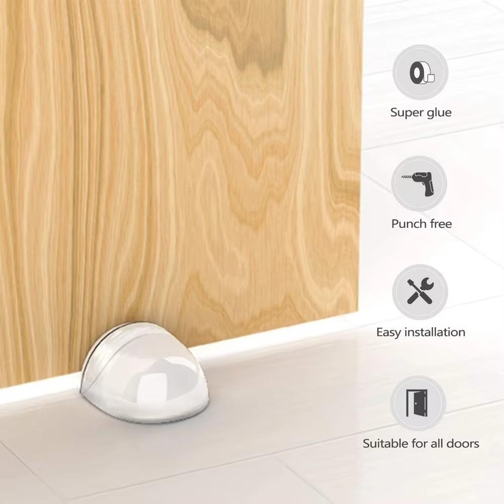 4Pcs Protector Transparent Door Stopper Self Adhesive Floor Mounted Door Holder Anti-Collision Door Buffer Wall Protection