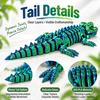 Realistic PLA Animal Model 3D Printed Articulated Crocodile Toy, Flexible Reptile Figure, Fidget Toy for Interactive Sensory Play Stress Relief,