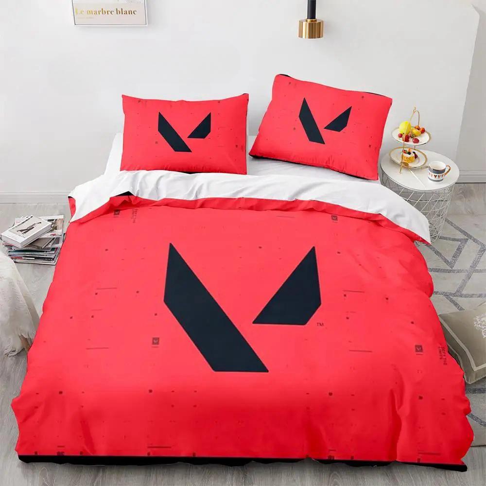 Fashion 3d Print Game Valorant Bedding Set BoysGirls Twin Queen Size Duvet Cover Pillowcase Bed Kids Adult Fashion Home Textile