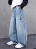 Boys' Spring & Autumn Straight Leg Cargo Jeans - Trendy Cool Style for 2026