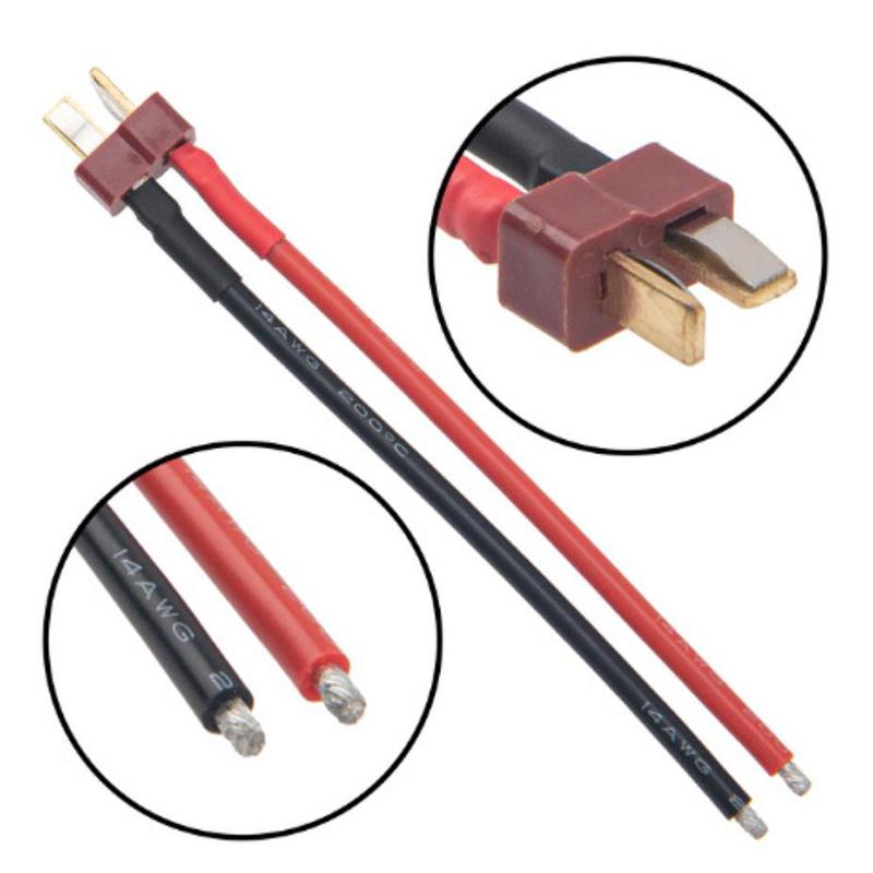 Deans Ultra Pigtail Cable T Plug Connector Male/Female 10Cm 12/14Awg Soft Silicone Wire For Rc Quadcopter Lipo Battery Expand