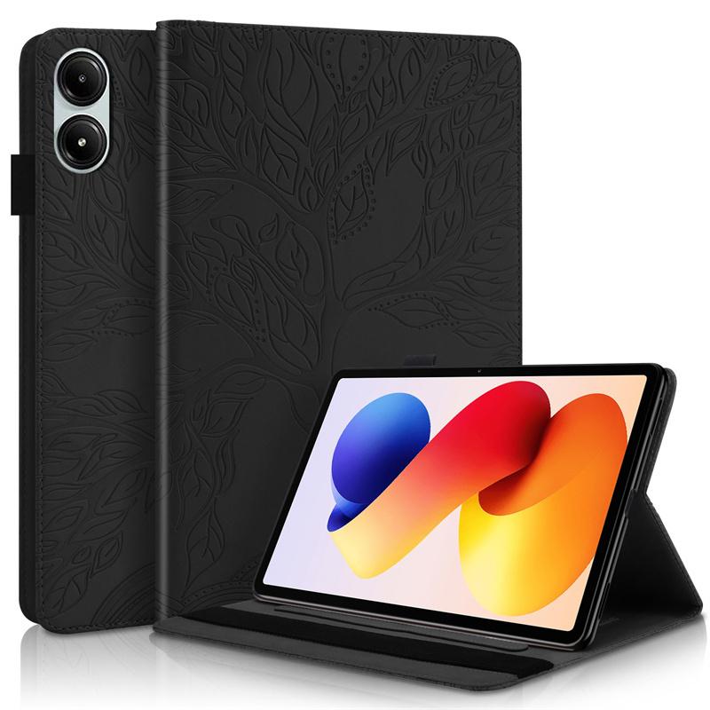 For Poco Pad M1 Case 12.1 Inch Embossed Tree PU Leather Wallet Flip Cover for Funda Xiaomi Poco Pad M1 12.1 2025 Case Etui