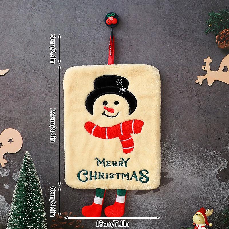 Christmas Decoration 2026 Coral Fleece Hand Towel Christmas Gift Cartoon Kitchen Cloth Children's Christmas Towels