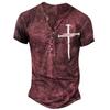 2023. aasta uus vintage stiilis suvine lühikeste varrukatega moodne T-särk, meeste Slim Fit V-kraega nööbiga T-särk.