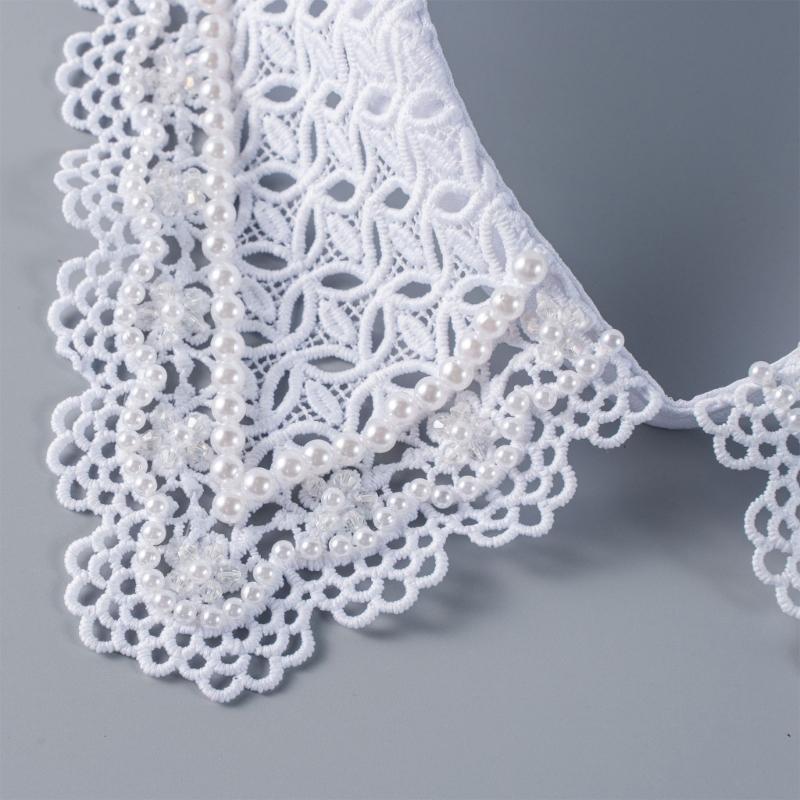 Elegant Detachable Lace Collar Spread Lapel Design Decorative Accessory for Dresses and Blouses