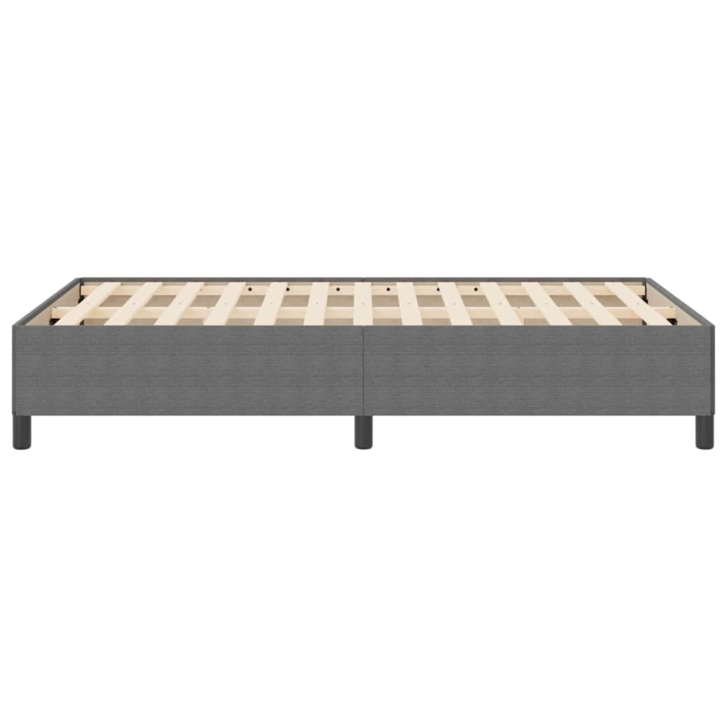 Box Spring Bed Light Grey 120 x 190 cm Cord Fabric